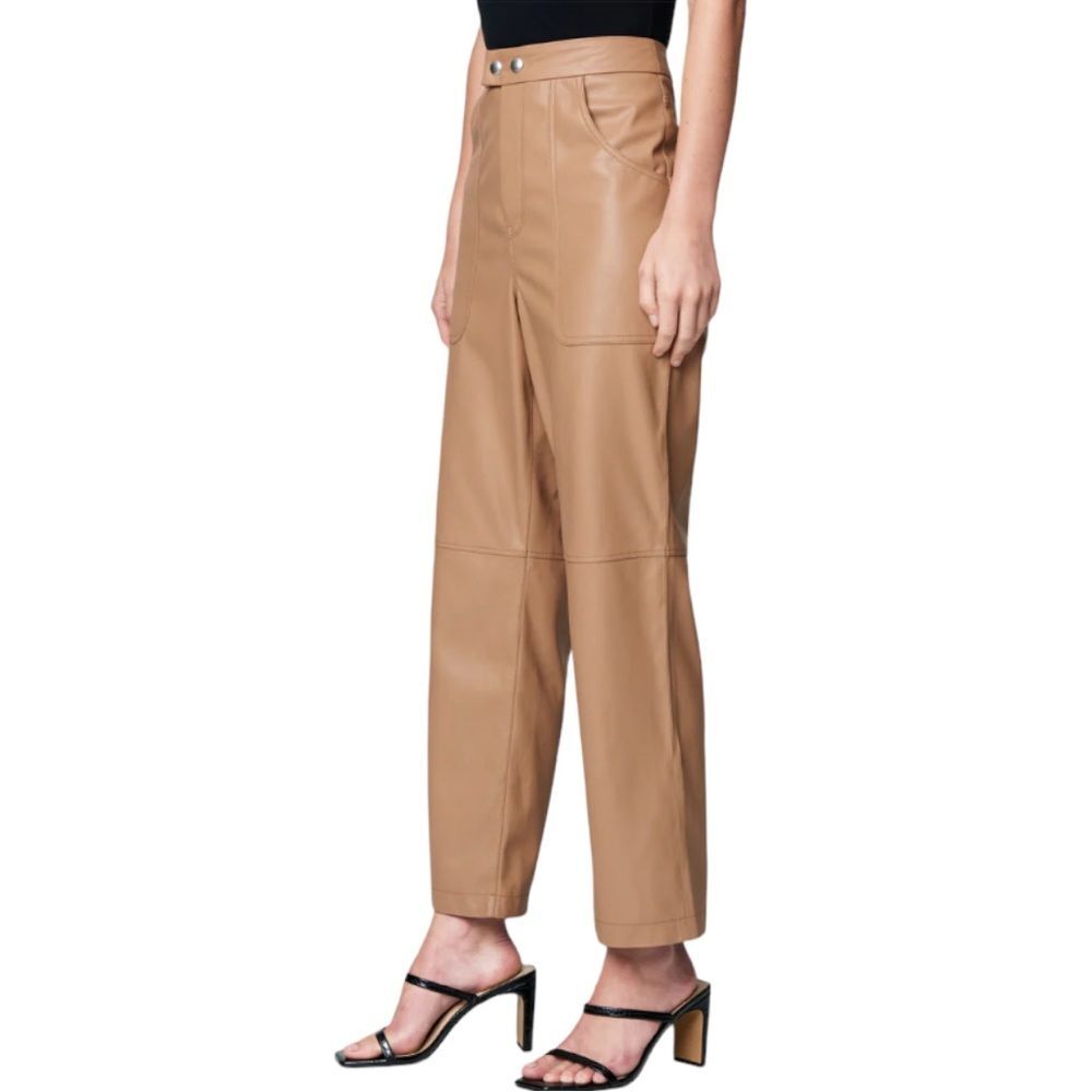 BLANK NYC The Baxter Vegan High Rise Tan Leather Pants Size 29 NWT